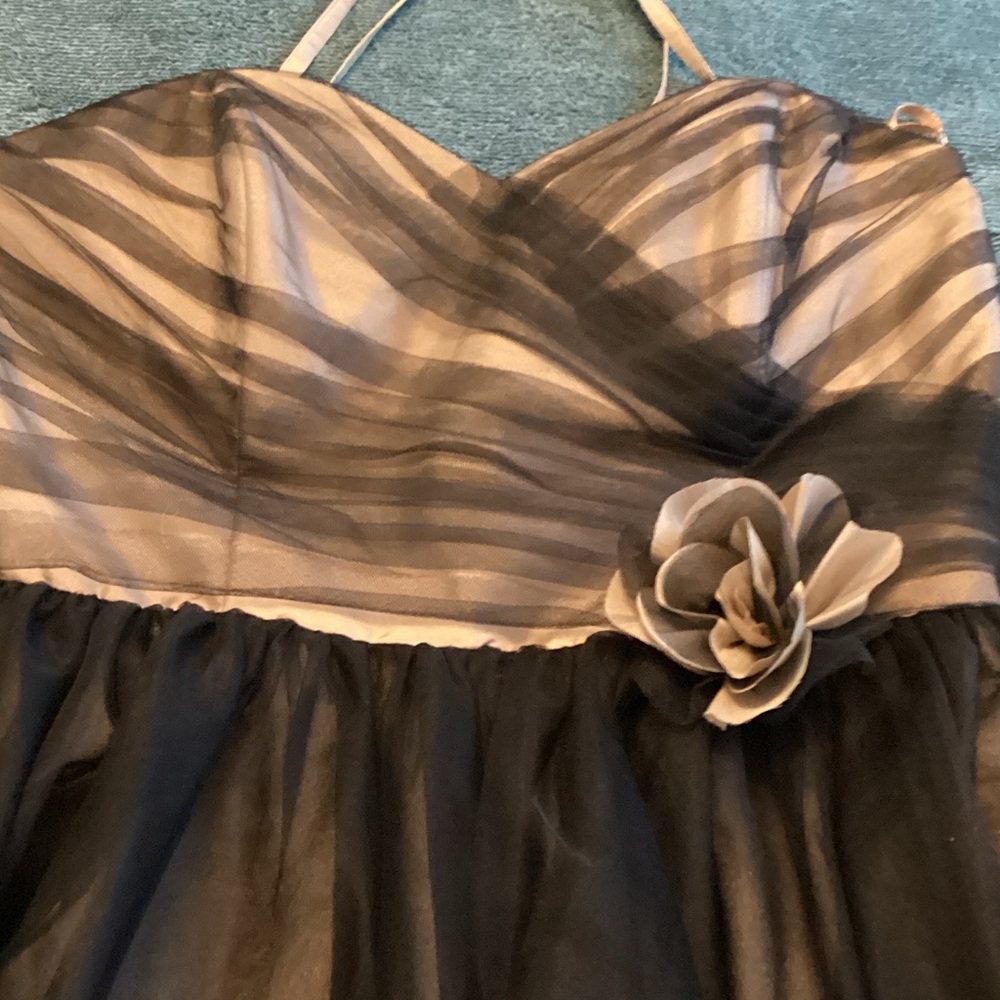 Elegant Strapless Black and Gray Dress